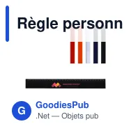 Règle personnalisable 30 cm en polystyrène recyclé avec logo - Couleur - Miniature 1