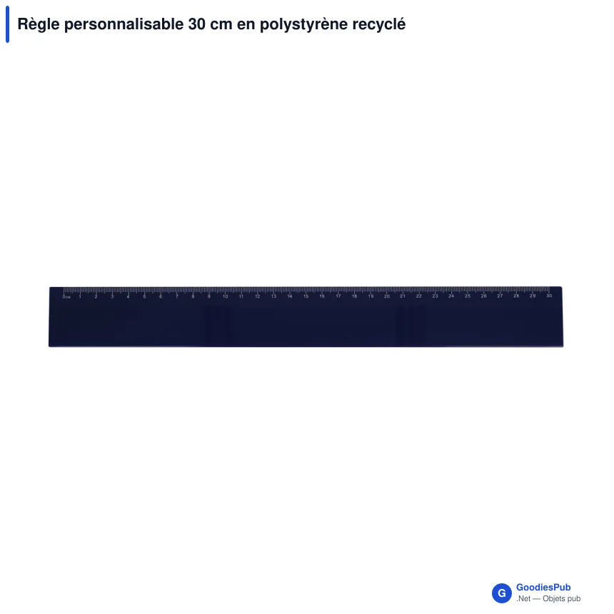 Règle personnalisable 30 cm en polystyrène recyclé avec logo - Couleur - Image 5
