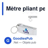 Mètre pliant personnalisable 0,5 m à anneau en ABS avec logo - Règle calibrée - Miniature 1