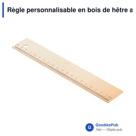 Règle personnalisable en bois de hêtre avec logo - Wooder Colton