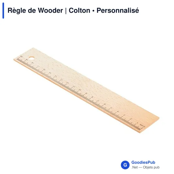 Règle personnalisable en bois de hêtre avec logo - Wooder Colton - Image 1