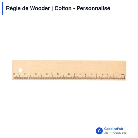 Règle personnalisable en bois de hêtre avec logo - Wooder Colton - Image 2