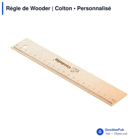 Règle personnalisable en bois de hêtre avec logo - Wooder Colton - Image 3