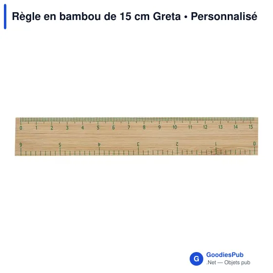 Règle en bambou de 15 cm Greta - Image 1