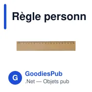 Règle personnalisable 20 cm en bois avec logo - Bois naturel - Miniature 2