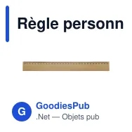 Règle personnalisable 30 cm en bois avec logo - Bois naturel - Miniature 2