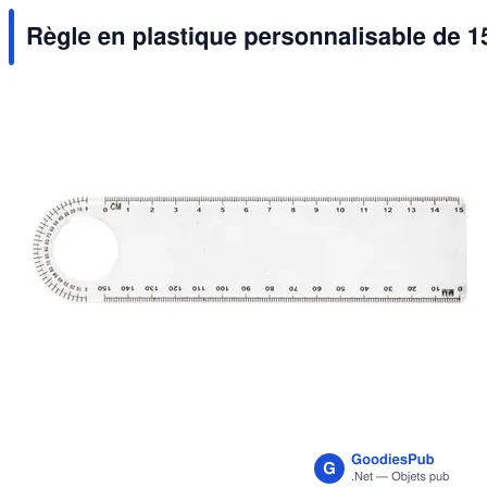 Règle en plastique personnalisable de 15 cm avec logo - Ashlyn