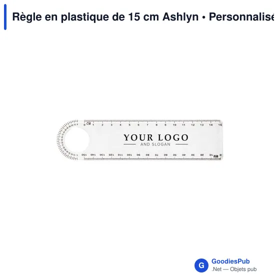 Règle en plastique personnalisable de 15 cm avec logo - Ashlyn - Image 3