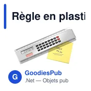 Règle en plastique personnalisable de 20 cm avec logo - Miniature 1