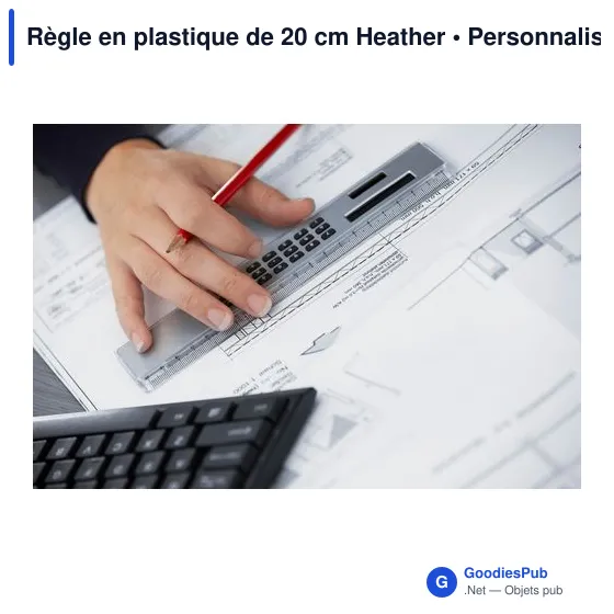 Règle en plastique personnalisable de 20 cm avec logo - Image 2