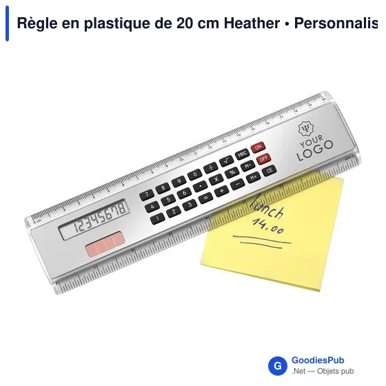 Règle en plastique personnalisable de 20 cm avec logo - Image 3