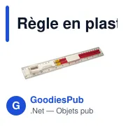 Règle en plastique personnalisable de 30 cm avec logo - Pascale - Miniature 1