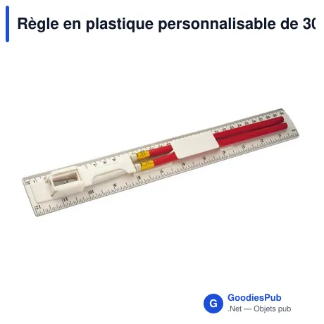 Règle en plastique personnalisable de 30 cm avec logo - Pascale
