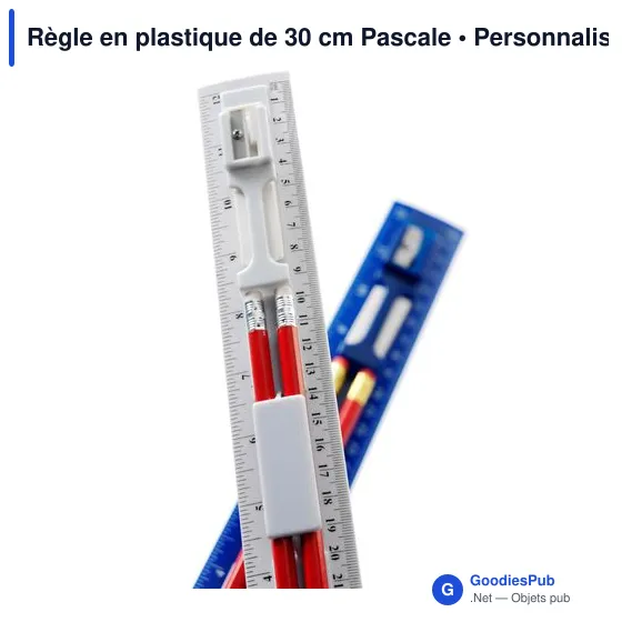Règle en plastique personnalisable de 30 cm avec logo - Pascale - Image 4