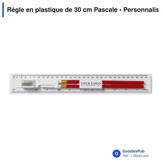 Règle en plastique personnalisable de 30 cm avec logo - Pascale - Image 5