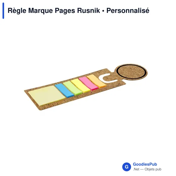 Règle personnalisable avec marque-pages et notes autocollantes - Rusnikavec logo - Image 4