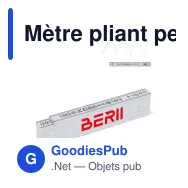 Mètre pliant personnalisable 1 m en ABS avec logo - Règle calibrée - Miniature 1
