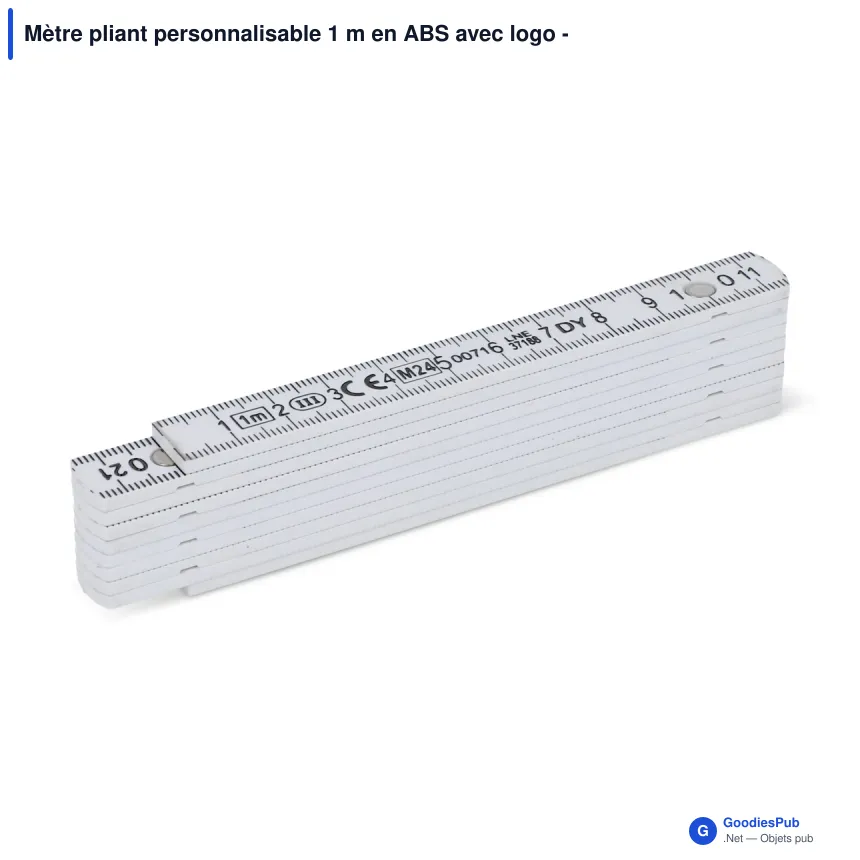 Mètre pliant personnalisable 1 m en ABS avec logo - Règle calibrée - Image 2