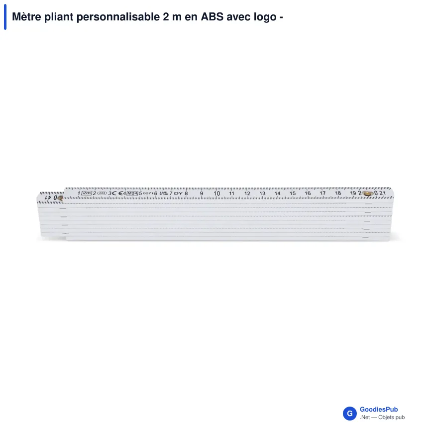 Mètre pliant personnalisable 2 m en ABS avec logo - Règle calibrée - Image 2