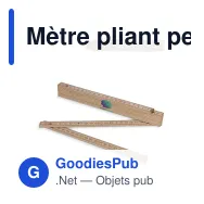 Mètre pliant personnalisable en bouleau 2 m avec logo - Premium naturel - Miniature 1
