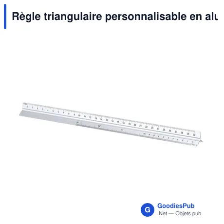 Règle triangulaire personnalisable en aluminium avec logo - Règle Thirty
