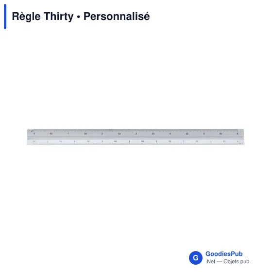 Règle triangulaire personnalisable en aluminium avec logo - Règle Thirty - Image 2