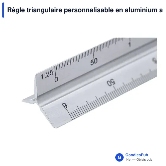 Règle triangulaire personnalisable en aluminium avec logo - Règle Thirty - Image 7
