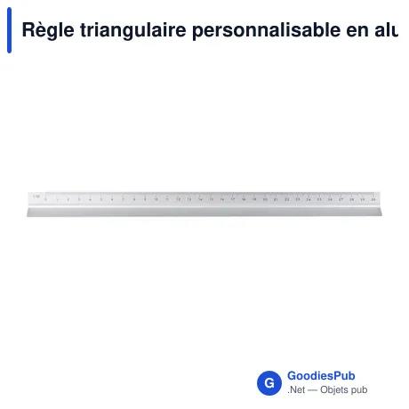 Règle triangulaire personnalisable en aluminium 30 cm - Taviavec logo
