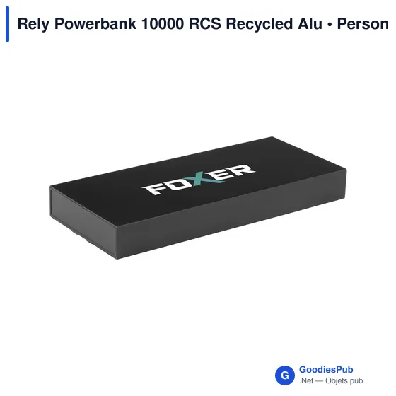 Batterie externe personnalisable Rely Powerbank 10000 avec logo - Image 1