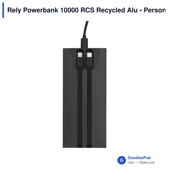 Batterie externe personnalisable Rely Powerbank 10000 avec logo - Image 4