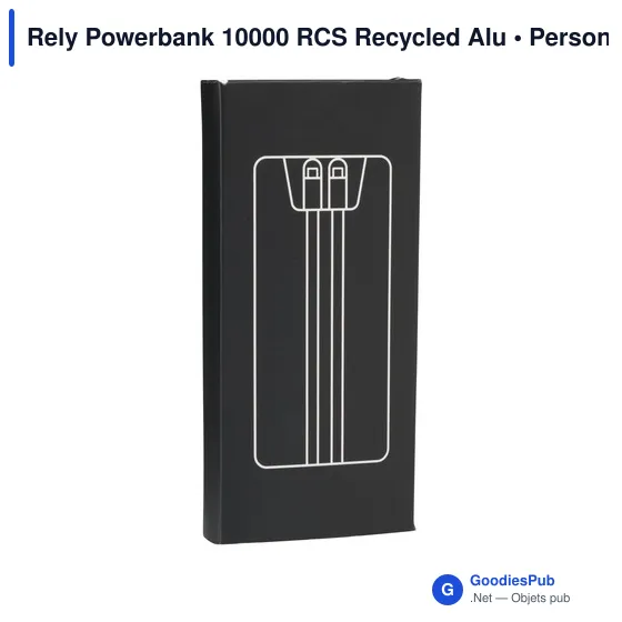 Batterie externe personnalisable Rely Powerbank 10000 avec logo - Image 6