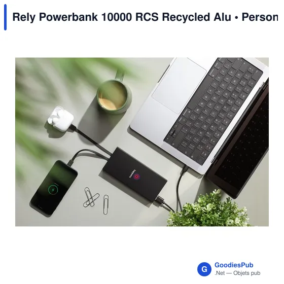 Batterie externe personnalisable Rely Powerbank 10000 avec logo - Image 7