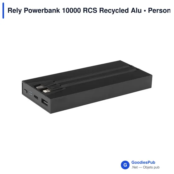 Batterie externe personnalisable Rely Powerbank 10000 avec logo - Image 9