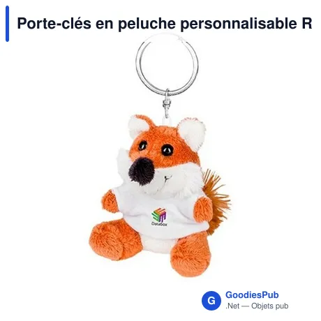 Porte-clés en peluche personnalisable Renard avec logo | Canny