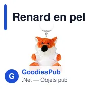 Porte-clés en peluche personnalisable Renard avec logo | Canny - Miniature 3