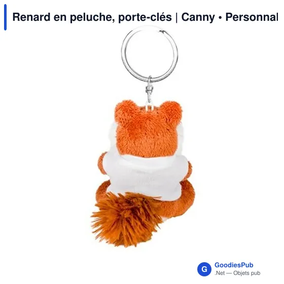 Porte-clés en peluche personnalisable Renard avec logo | Canny - Image 4