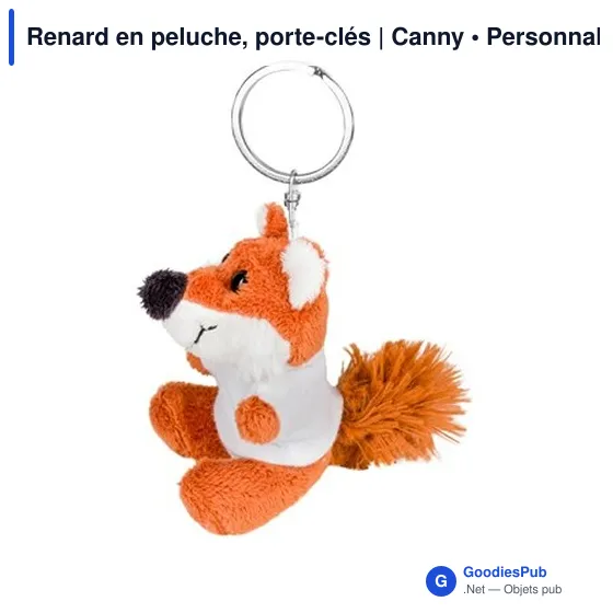 Porte-clés en peluche personnalisable Renard avec logo | Canny - Image 6