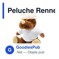Peluche Renne personnalisable avec T-shirt pour logo - Comet White - Miniature 2