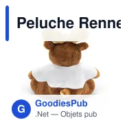 Peluche Renne personnalisable avec T-shirt pour logo - Comet White - Miniature 4