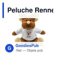 Peluche Renne personnalisable avec T-shirt pour logo - Comet White - Miniature 7