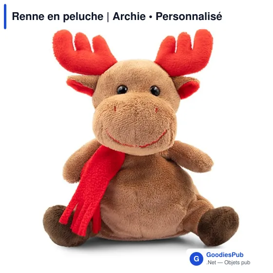 Peluche personnalisable Renne avec logo - Archie - Image 4