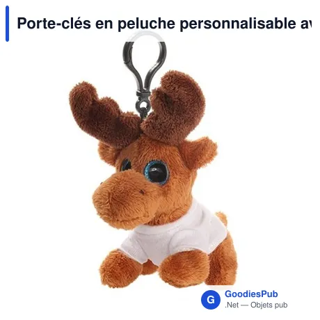 Porte-clés en peluche personnalisable avec logo - Renne Enni