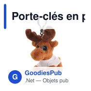 Porte-clés en peluche personnalisable avec logo - Renne Enni - Miniature 2
