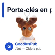 Porte-clés en peluche personnalisable avec logo - Renne Enni - Miniature 3