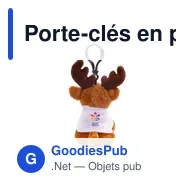 Porte-clés en peluche personnalisable avec logo - Renne Enni - Miniature 7