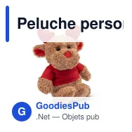 Peluche personnalisable Renne avec logo - Lupee - Miniature 1
