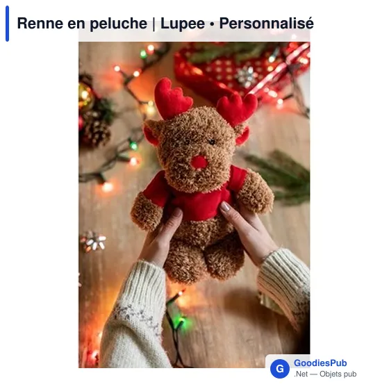 Peluche personnalisable Renne avec logo - Lupee - Image 2