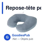 Repose-tête personnalisable 2 en 1 en suédine avec logo - Miniature 1