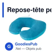 Repose-tête personnalisable 2 en 1 en suédine avec logo - Miniature 2