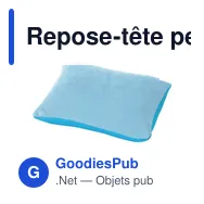 Repose-tête personnalisable 2 en 1 en suédine avec logo - Miniature 3